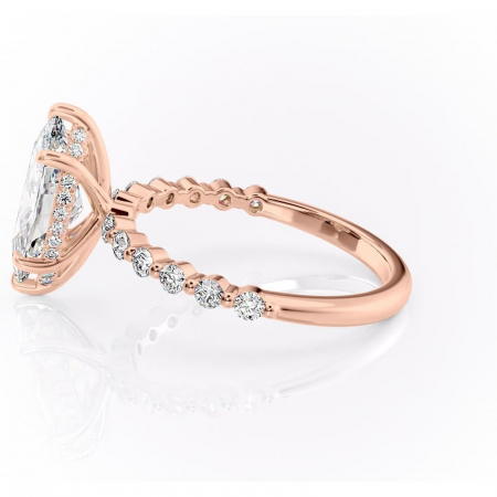 Inel de logodnă Amara din aur Rose 14kt cu moissanite tăietură marquise – Pietre laterale rafinată pentru profil înalt | Personalizează și configurează gratuit online [5]