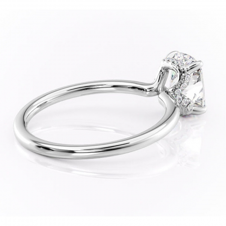 Inel de logodnă Amethyst din aur Alb 14kt cu moissanite tăietură asscher – Solitar rafinată pentru profil înalt | Personalizează și configurează gratuit online [2]