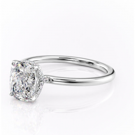 Inel de logodnă Amethyst din aur Alb 14kt cu moissanite tăietură asscher – Solitar rafinată pentru profil înalt | Personalizează și configurează gratuit online [6]