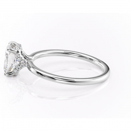 Inel de logodnă Amethyst din aur Alb 14kt cu moissanite tăietură asscher – Solitar rafinată pentru profil înalt | Personalizează și configurează gratuit online [5]