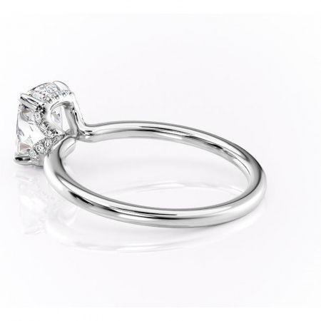 Inel de logodnă Amethyst din aur Alb 14kt cu moissanite tăietură asscher – Solitar rafinată pentru profil înalt | Personalizează și configurează gratuit online [4]