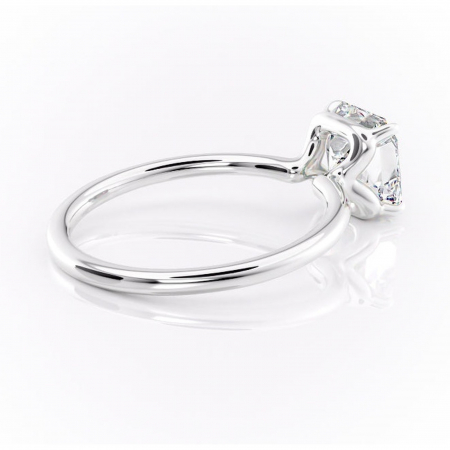 Inel de logodnă Amethyst din aur Alb 14kt cu moissanite tăietură asscher – Solitar rafinată pentru profil înalt | Personalizează și configurează gratuit online [2]