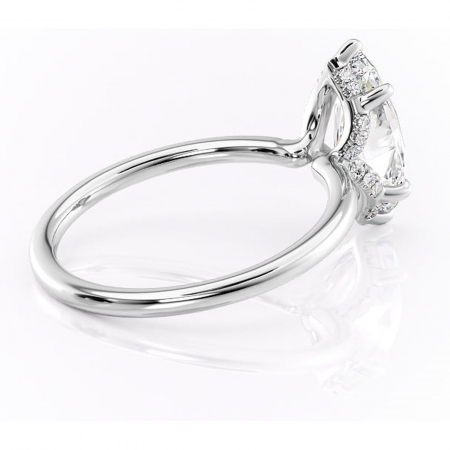 Inel de logodnă Amethyst din aur Alb 14kt cu moissanite tăietură marquise – Solitar rafinată pentru profil înalt | Personalizează și configurează gratuit online [2]