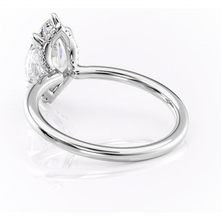 Inel de logodnă Amethyst din aur Alb 14kt cu moissanite tăietură marquise – Solitar rafinată pentru profil înalt | Personalizează și configurează gratuit online [3]