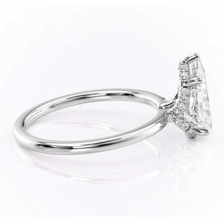 Inel de logodnă Amethyst din aur Alb 18kt cu moissanite tăietură pară – Solitar rafinată pentru profil înalt | Personalizează și configurează gratuit online [1]