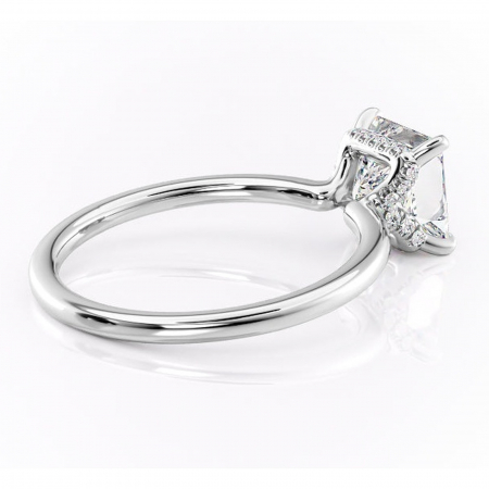 Inel de logodnă Amethyst din aur Alb 18kt cu moissanite tăietură princess – Solitar rafinată pentru profil înalt | Personalizează și configurează gratuit online [2]