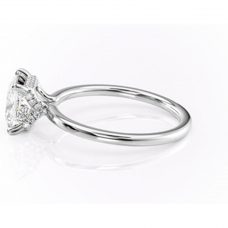 Inel de logodnă Amethyst din aur Alb 18kt cu moissanite tăietură princess – Solitar rafinată pentru profil înalt | Personalizează și configurează gratuit online [5]