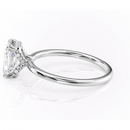 Inel de logodnă Amethyst din aur Alb 18kt cu moissanite tăietură radiantă – Solitar rafinată pentru profil înalt | Personalizează și configurează gratuit online [5]