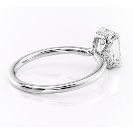 Inel de logodnă Amethyst din aur Alb 18kt cu moissanite tăietură radiantă – Solitar rafinată pentru profil înalt | Personalizează și configurează gratuit online [2]