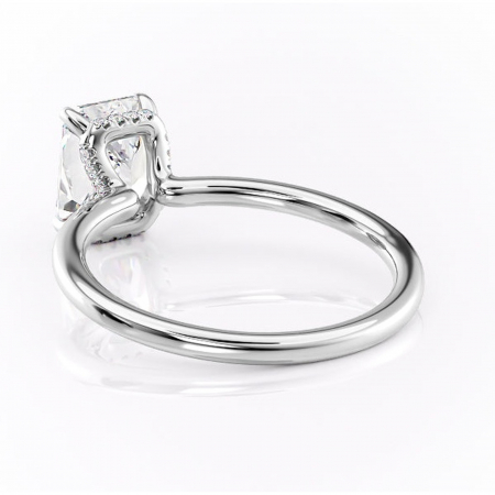 Inel de logodnă Amethyst din aur Alb 18kt cu moissanite tăietură radiantă – Solitar rafinată pentru profil înalt | Personalizează și configurează gratuit online [3]