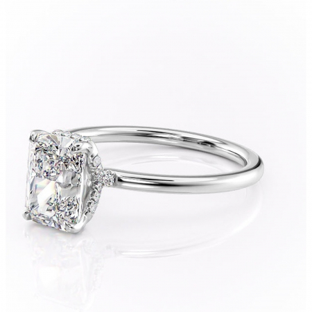 Inel de logodnă Amethyst din aur Alb 18kt cu moissanite tăietură radiantă – Solitar rafinată pentru profil înalt | Personalizează și configurează gratuit online [6]