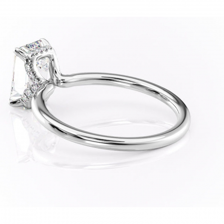 Inel de logodnă Amethyst din aur Alb 14kt cu moissanite tăietură smarald – Solitar rafinată pentru profil înalt | Personalizează și configurează gratuit online [4]