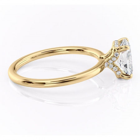 Inel de logodnă Amethyst din aur Galben 14kt cu moissanite tăietură asscher – Solitar rafinată pentru profil înalt | Personalizează și configurează gratuit online [1]