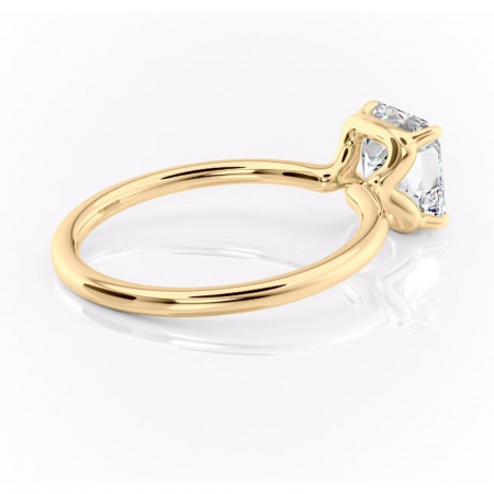 Inel de logodnă Amethyst din aur Galben 18kt cu moissanite tăietură asscher – Solitar rafinată pentru profil înalt | Personalizează și configurează gratuit online [2]