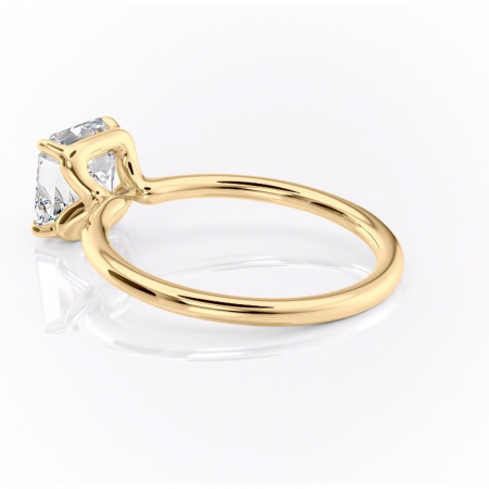 Inel de logodnă Amethyst din aur Galben 18kt cu moissanite tăietură asscher – Solitar rafinată pentru profil înalt | Personalizează și configurează gratuit online [4]