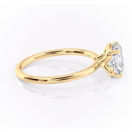 Inel de logodnă Amethyst din aur Galben 18kt cu moissanite tăietură asscher – Solitar rafinată pentru profil înalt | Personalizează și configurează gratuit online [1]