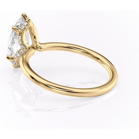 Inel de logodnă Amethyst din aur Galben 14kt cu moissanite tăietură marquise – Solitar rafinată pentru profil înalt | Personalizează și configurează gratuit online [4]