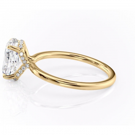 Inel de logodnă Amethyst din aur Galben 18kt cu moissanite tăietură ovală – Solitar rafinată pentru profil înalt | Personalizează și configurează gratuit online [5]