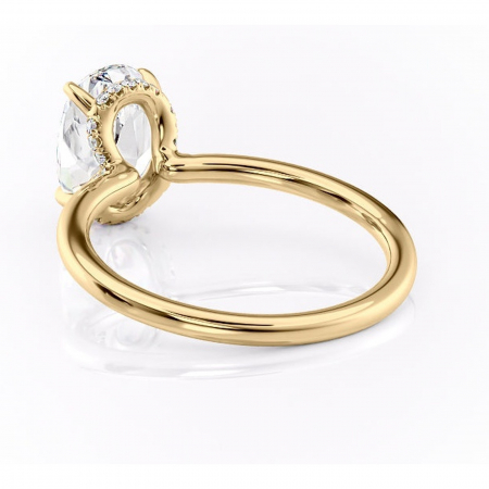 Inel de logodnă Amethyst din aur Galben 18kt cu moissanite tăietură ovală – Solitar rafinată pentru profil înalt | Personalizează și configurează gratuit online [3]