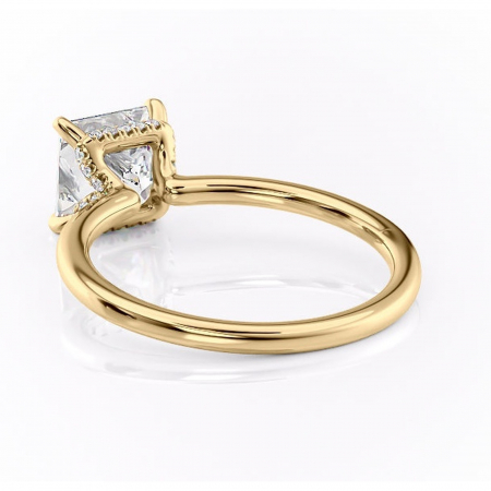 Inel de logodnă Amethyst din aur Galben 14kt cu moissanite tăietură princess – Solitar rafinată pentru profil înalt | Personalizează și configurează gratuit online [3]