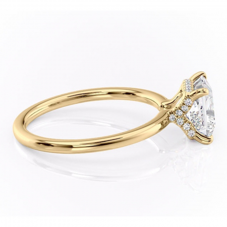 Inel de logodnă Amethyst din aur Galben 14kt cu moissanite tăietură princess – Solitar rafinată pentru profil înalt | Personalizează și configurează gratuit online [1]