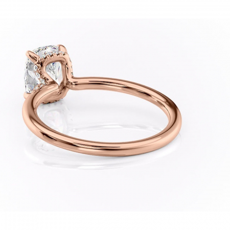 Inel de logodnă Amethyst din aur Rose 14kt cu moissanite tăietură asscher – Solitar rafinată pentru profil înalt | Personalizează și configurează gratuit online [3]