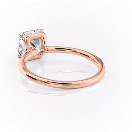 Inel de logodnă Amethyst din aur Rose 18kt cu moissanite tăietură asscher – Solitar rafinată pentru profil înalt | Personalizează și configurează gratuit online [3]