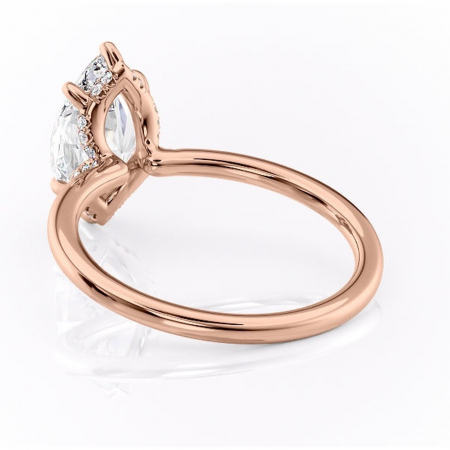 Inel de logodnă Amethyst din aur Rose 14kt cu moissanite tăietură marquise – Solitar rafinată pentru profil înalt | Personalizează și configurează gratuit online [3]