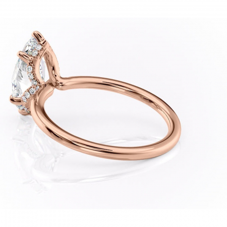 Inel de logodnă Amethyst din aur Rose 14kt cu moissanite tăietură marquise – Solitar rafinată pentru profil înalt | Personalizează și configurează gratuit online [4]