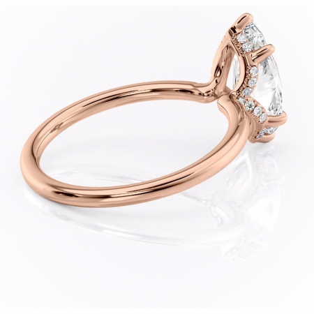 Inel de logodnă Amethyst din aur Rose 14kt cu moissanite tăietură marquise – Solitar rafinată pentru profil înalt | Personalizează și configurează gratuit online [2]