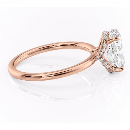 Inel de logodnă Amethyst din aur Rose 18kt cu moissanite tăietură ovală – Solitar rafinată pentru profil înalt | Personalizează și configurează gratuit online [1]