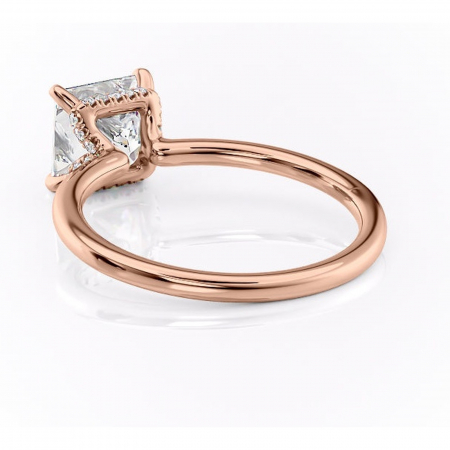 Inel de logodnă Amethyst din aur Rose 18kt cu moissanite tăietură princess – Solitar rafinată pentru profil înalt | Personalizează și configurează gratuit online [3]