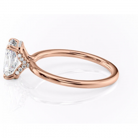 Inel de logodnă Amethyst din aur Rose 18kt cu moissanite tăietură radiantă – Solitar rafinată pentru profil înalt | Personalizează și configurează gratuit online [5]