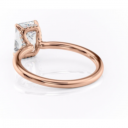 Inel de logodnă Amethyst din aur Rose 14kt cu moissanite tăietură smarald – Solitar rafinată pentru profil înalt | Personalizează și configurează gratuit online [3]