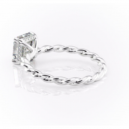 Inel de logodnă Anastasia din aur Alb 14kt cu moissanite tăietură asscher – Solitar rafinată pentru profil înalt | Personalizează și configurează gratuit online [4]