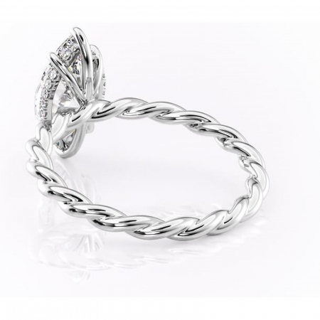 Inel de logodnă Anastasia din aur Alb 14kt cu moissanite tăietură marquise – Solitar rafinată pentru profil înalt | Personalizează și configurează gratuit online [3]
