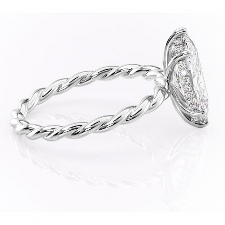 Inel de logodnă Anastasia din aur Alb 14kt cu moissanite tăietură marquise – Solitar rafinată pentru profil înalt | Personalizează și configurează gratuit online [1]