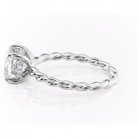 Inel de logodnă Anastasia din aur Alb 14kt cu moissanite tăietură pernă – Solitar rafinată pentru profil înalt | Personalizează și configurează gratuit online [5]