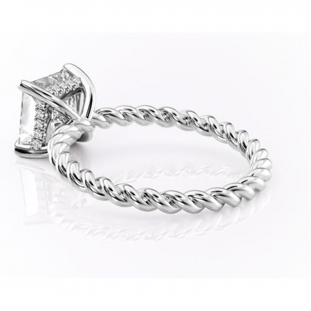 Inel de logodnă Anastasia din aur Alb 14kt cu moissanite tăietură princess – Solitar rafinată pentru profil înalt | Personalizează și configurează gratuit online [4]