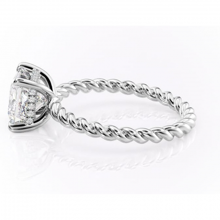 Inel de logodnă Anastasia din aur Alb 14kt cu moissanite tăietură princess – Solitar rafinată pentru profil înalt | Personalizează și configurează gratuit online [5]