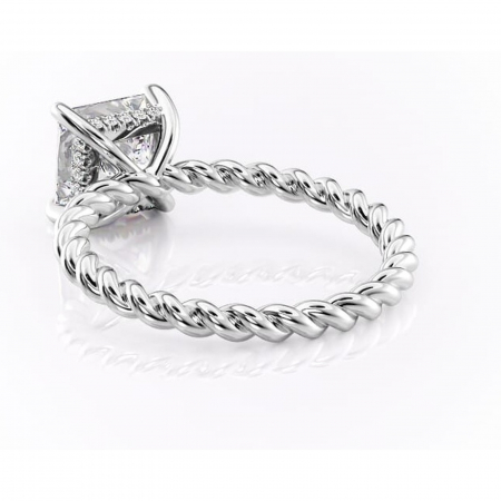 Inel de logodnă Anastasia din aur Alb 14kt cu moissanite tăietură princess – Solitar rafinată pentru profil înalt | Personalizează și configurează gratuit online [3]