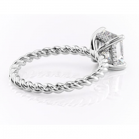 Inel de logodnă Anastasia din aur Alb 14kt cu moissanite tăietură princess – Solitar rafinată pentru profil înalt | Personalizează și configurează gratuit online [2]