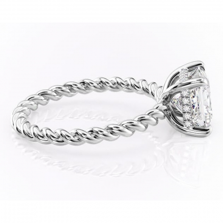 Inel de logodnă Anastasia din aur Alb 14kt cu moissanite tăietură princess – Solitar rafinată pentru profil înalt | Personalizează și configurează gratuit online [1]