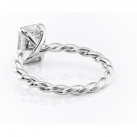 Inel de logodnă Anastasia din aur Alb 14kt cu moissanite tăietură radiantă – Solitar rafinată pentru profil înalt | Personalizează și configurează gratuit online [3]