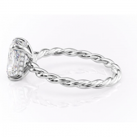 Inel de logodnă Anastasia din aur Alb 14kt cu moissanite tăietură radiantă – Solitar rafinată pentru profil înalt | Personalizează și configurează gratuit online [5]