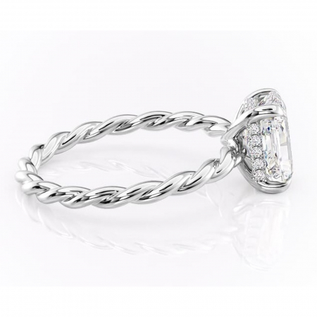 Inel de logodnă Anastasia din aur Alb 14kt cu moissanite tăietură radiantă – Solitar rafinată pentru profil înalt | Personalizează și configurează gratuit online [1]