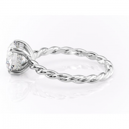 Inel de logodnă Anastasia din aur Alb 14kt cu moissanite tăietură rotundă – Solitar rafinată pentru profil înalt | Personalizează și configurează gratuit online [5]