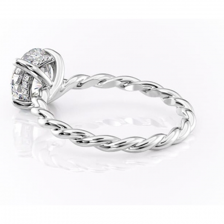 Inel de logodnă Anastasia din aur Alb 14kt cu moissanite tăietură rotundă – Solitar rafinată pentru profil înalt | Personalizează și configurează gratuit online [4]