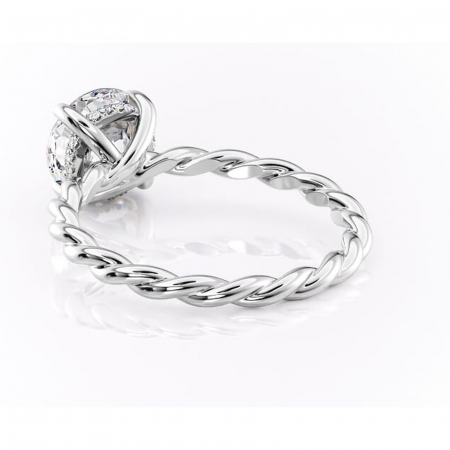 Inel de logodnă Anastasia din aur Alb 14kt cu moissanite tăietură rotundă – Solitar rafinată pentru profil înalt | Personalizează și configurează gratuit online [3]