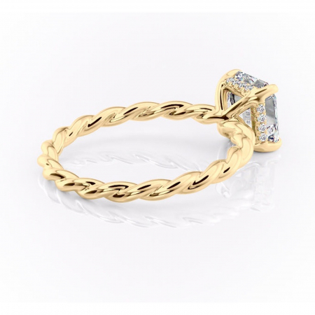 Inel de logodnă Anastasia din aur Galben 14kt cu moissanite tăietură asscher – Solitar rafinată pentru profil înalt | Personalizează și configurează gratuit online [2]